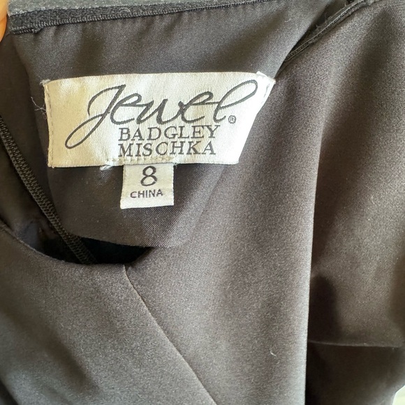 Badgley Mischka Black Strapless Gown with Front Knot - Picture 3 of 3